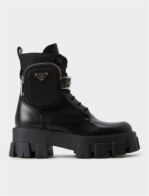 prada leather combat boots with removable nylon pouch price philippines|prada boots with pouch price.